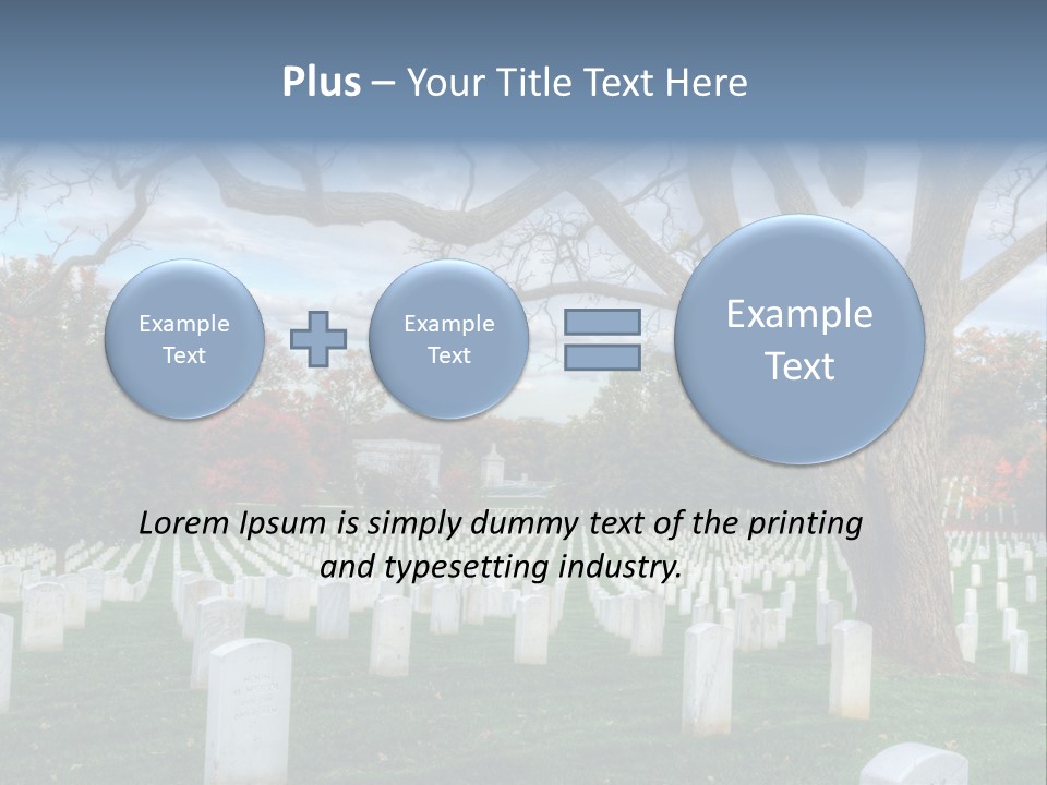 Cemetery Gravestone Blue PowerPoint Template