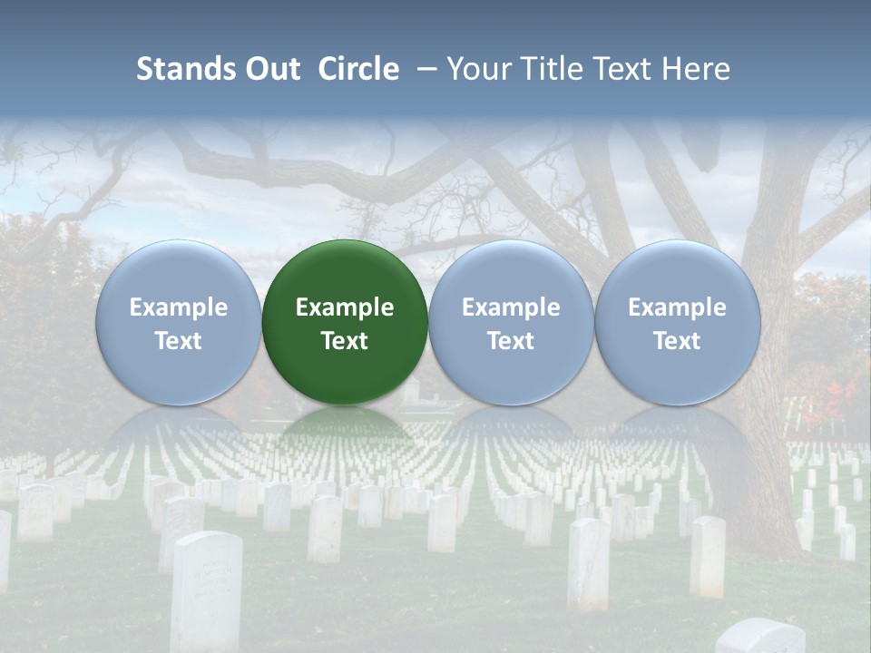 Cemetery Gravestone Blue PowerPoint Template