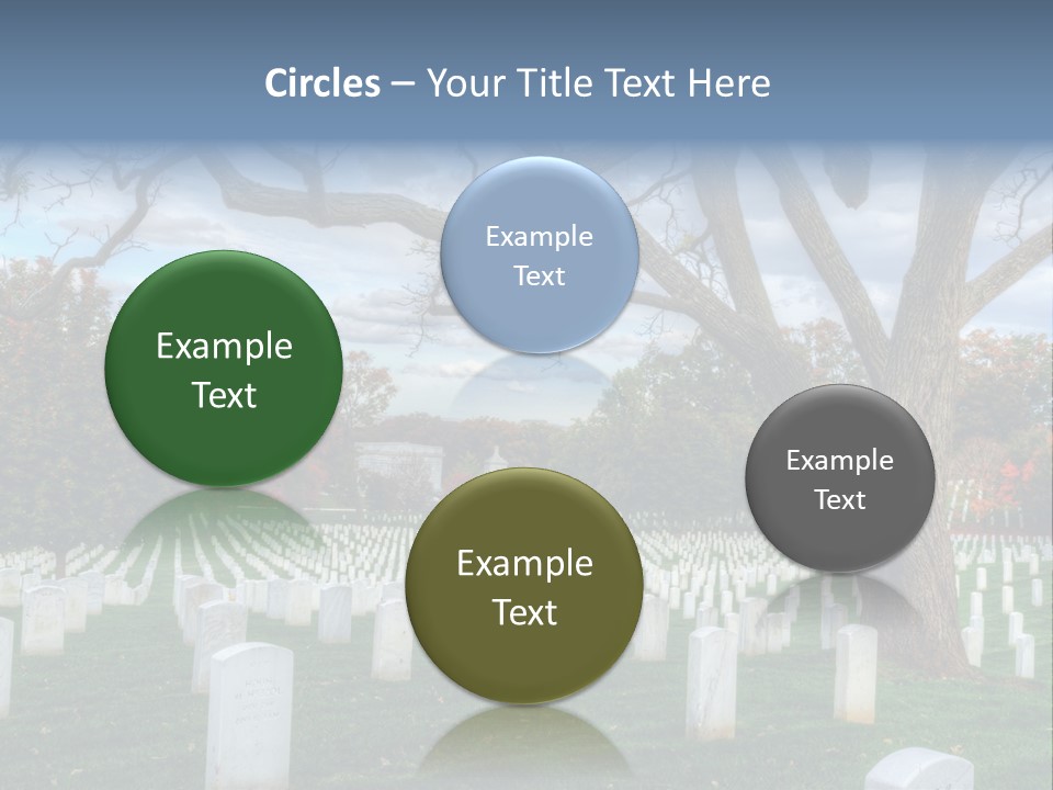 Cemetery Gravestone Blue PowerPoint Template