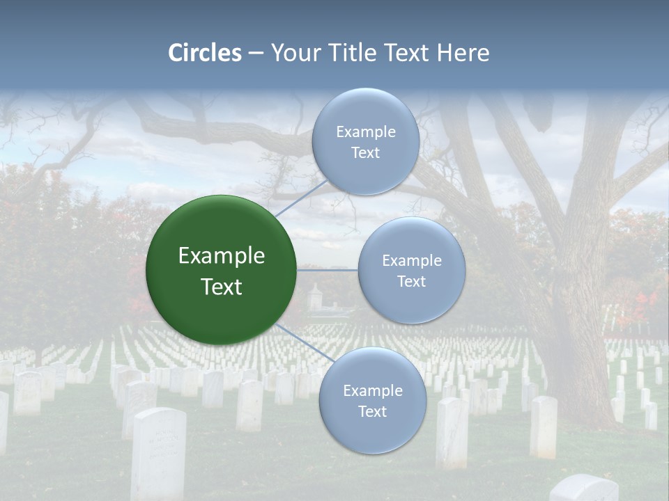 Cemetery Gravestone Blue PowerPoint Template