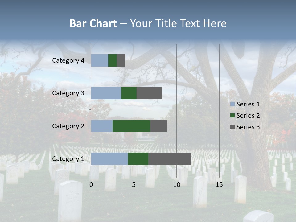 Cemetery Gravestone Blue PowerPoint Template