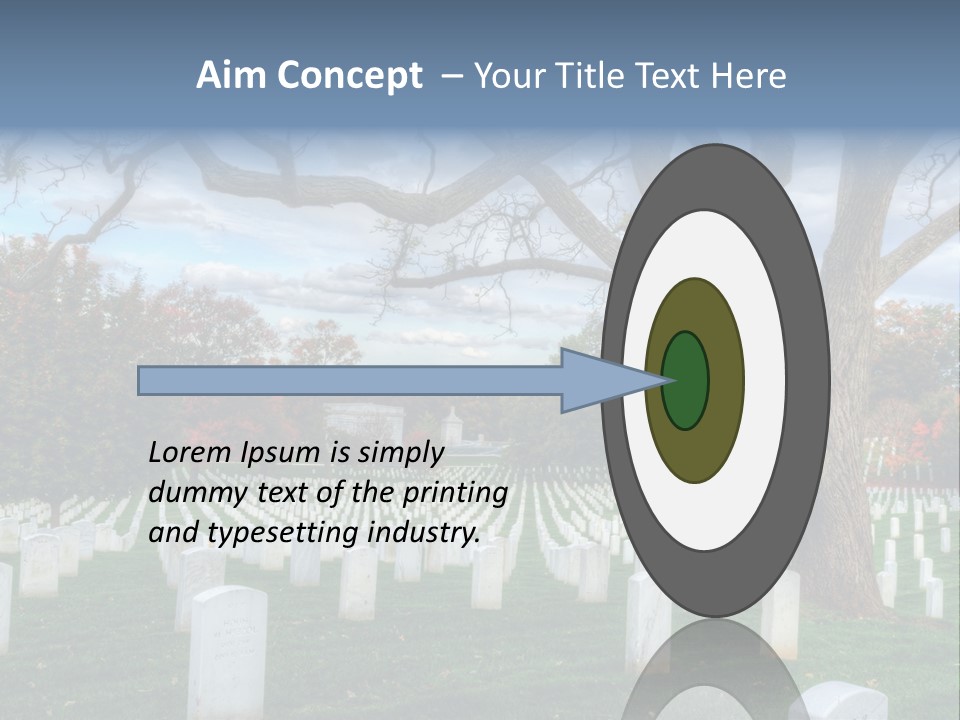 Cemetery Gravestone Blue PowerPoint Template