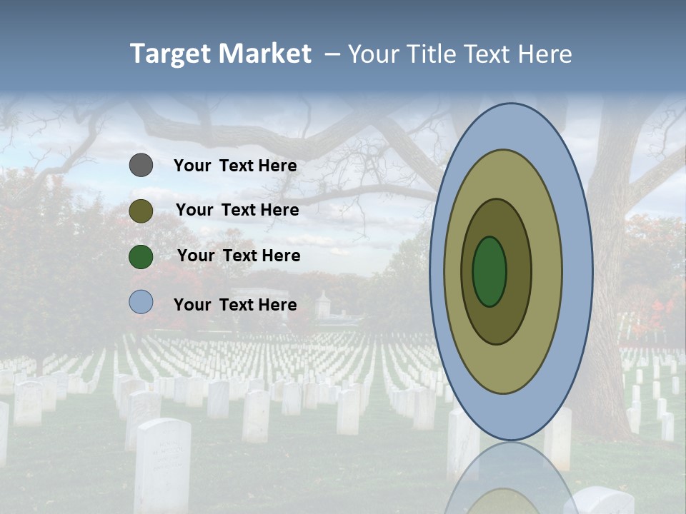Cemetery Gravestone Blue PowerPoint Template