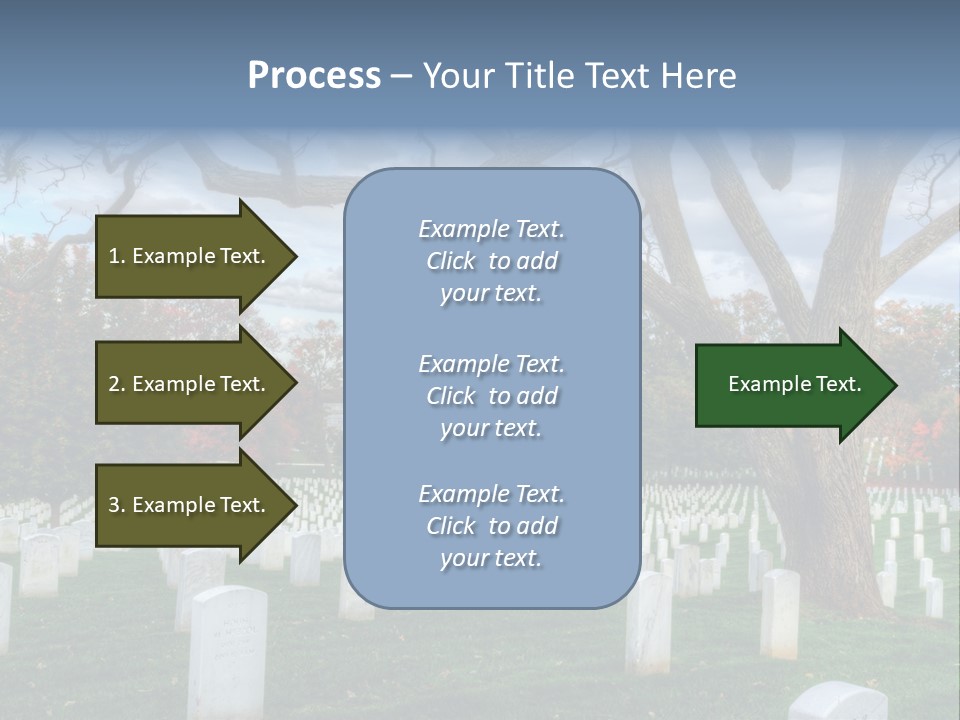 Cemetery Gravestone Blue PowerPoint Template