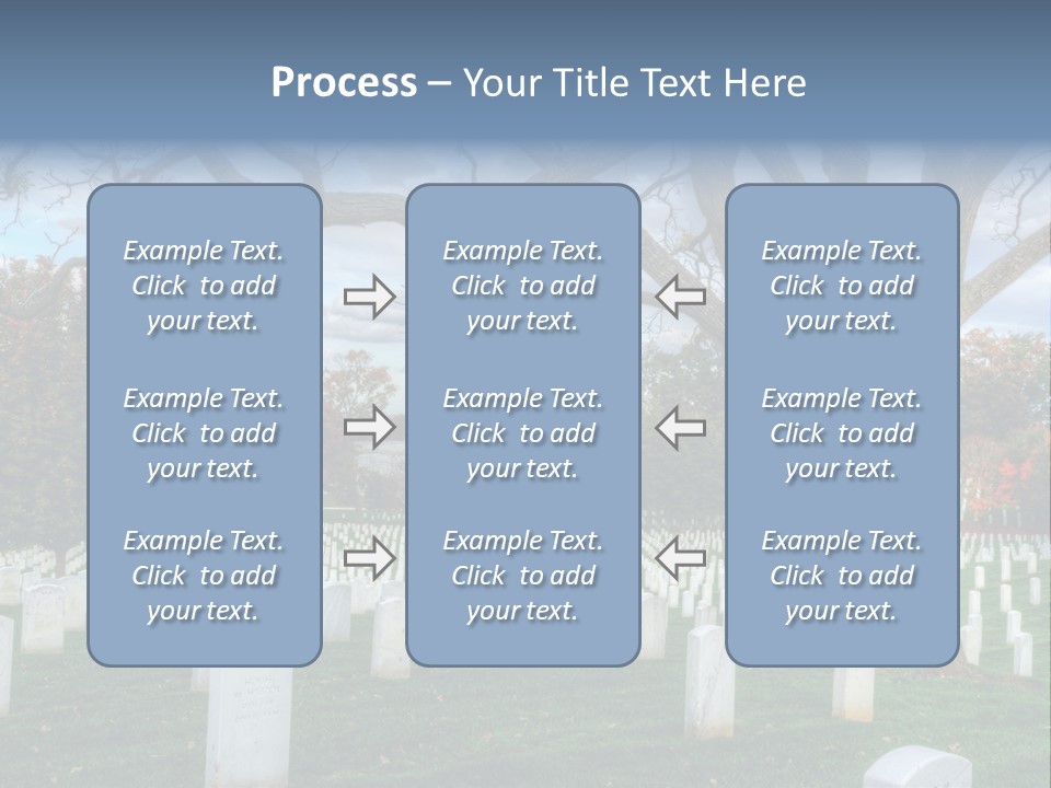 Cemetery Gravestone Blue PowerPoint Template