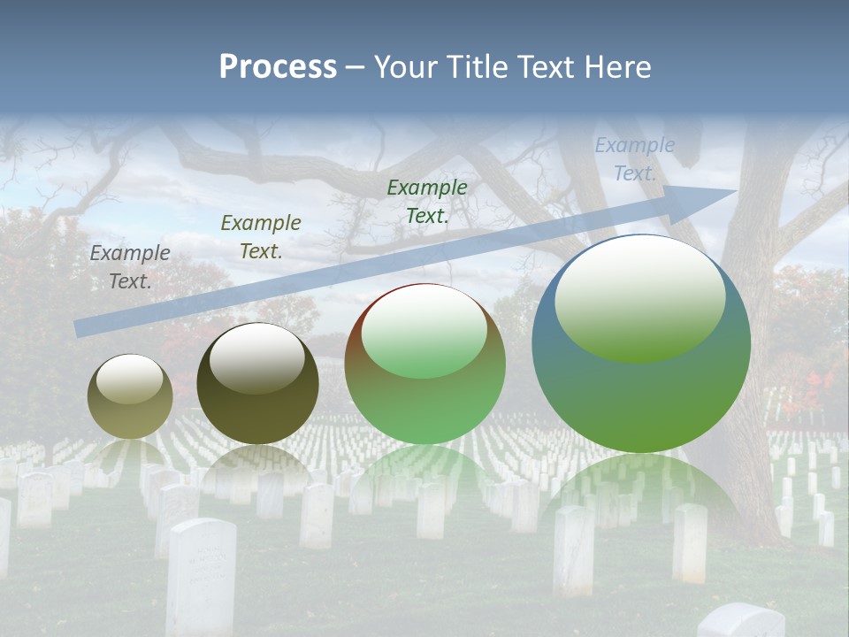 Cemetery Gravestone Blue PowerPoint Template