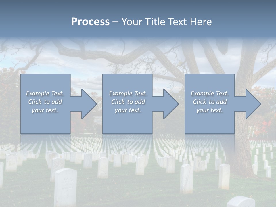 Cemetery Gravestone Blue PowerPoint Template
