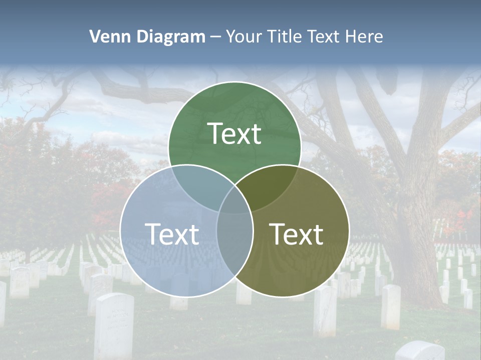 Cemetery Gravestone Blue PowerPoint Template