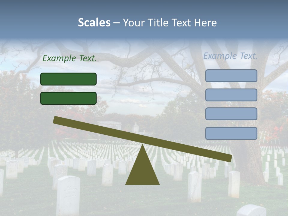 Cemetery Gravestone Blue PowerPoint Template
