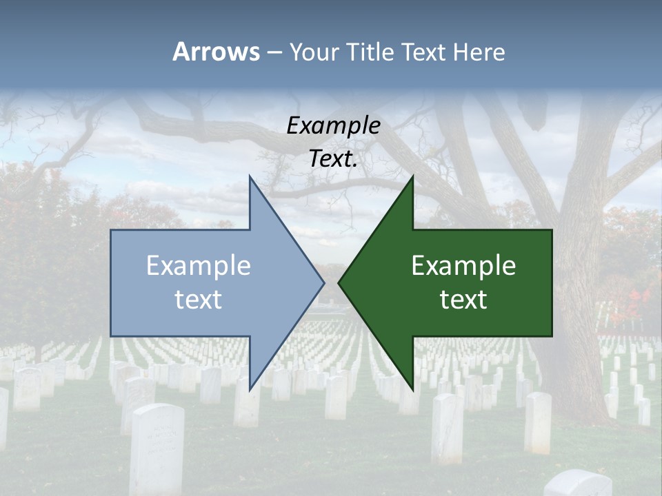 Cemetery Gravestone Blue PowerPoint Template