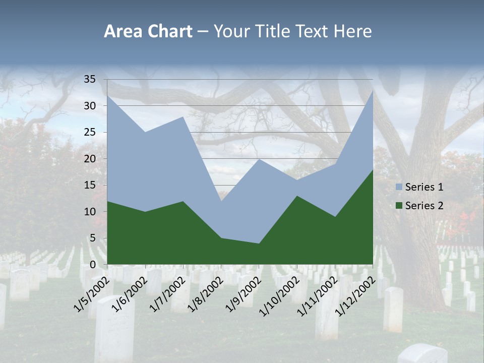 Cemetery Gravestone Blue PowerPoint Template