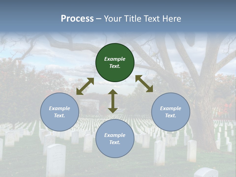 Cemetery Gravestone Blue PowerPoint Template