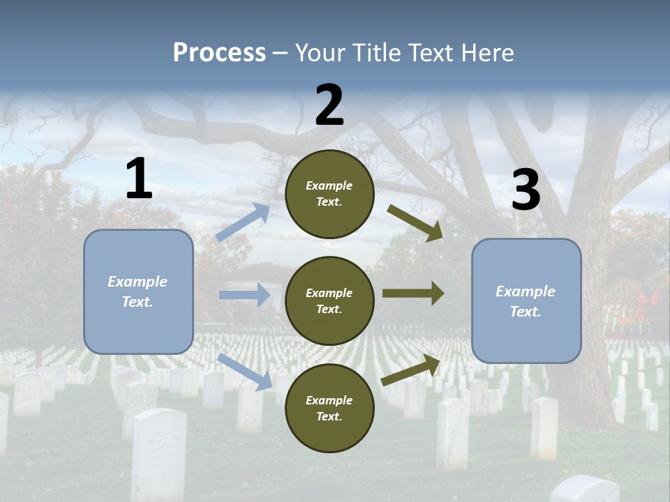 Cemetery Gravestone Blue PowerPoint Template