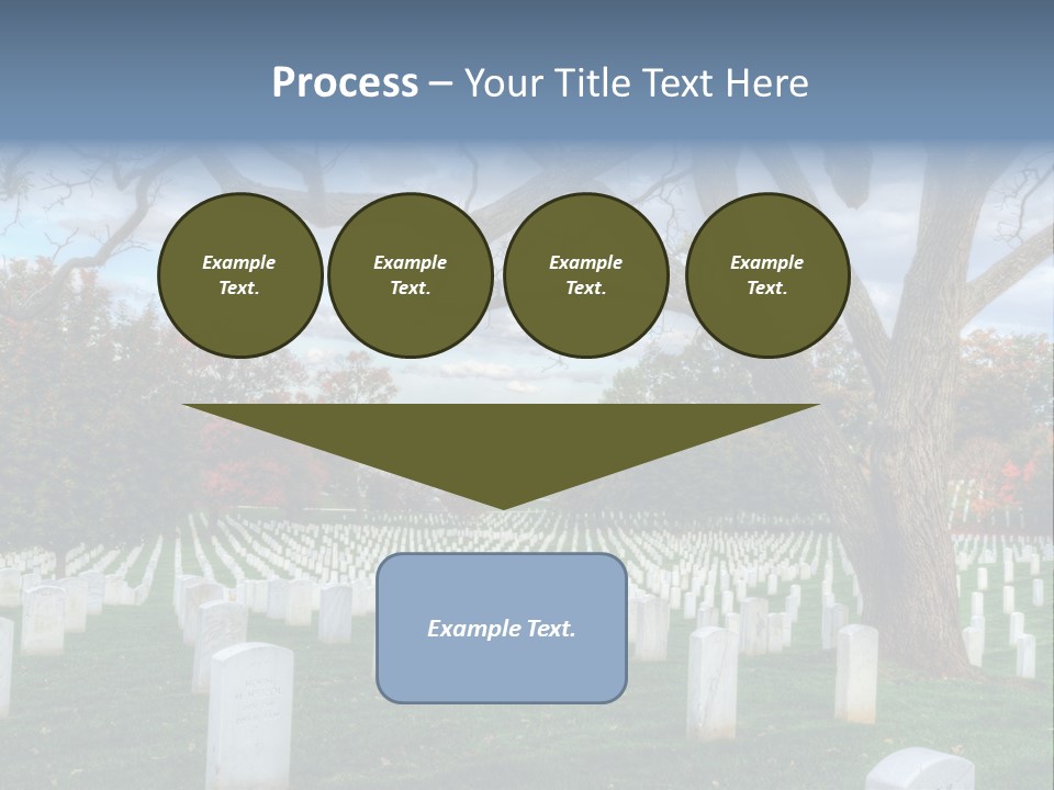 Cemetery Gravestone Blue PowerPoint Template