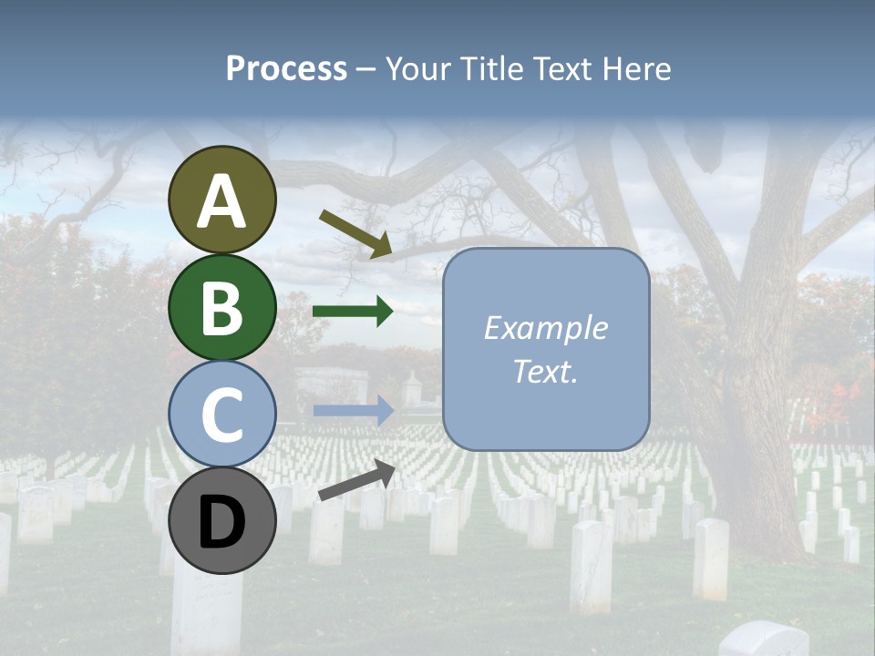 Cemetery Gravestone Blue PowerPoint Template