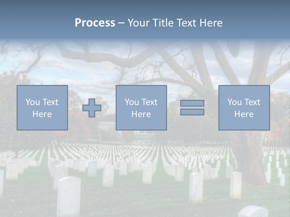 Cemetery Gravestone Blue PowerPoint Template