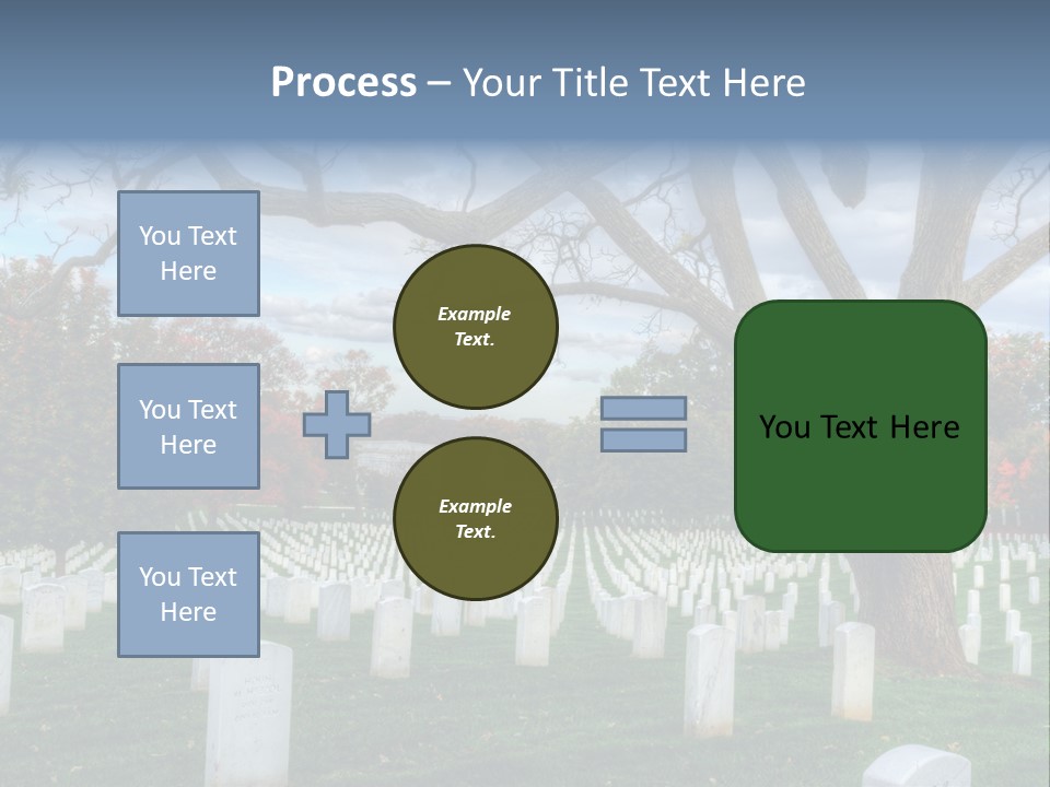 Cemetery Gravestone Blue PowerPoint Template