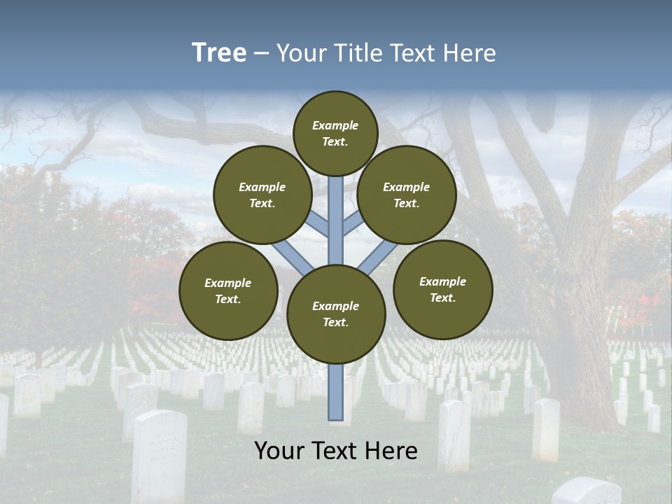 Cemetery Gravestone Blue PowerPoint Template