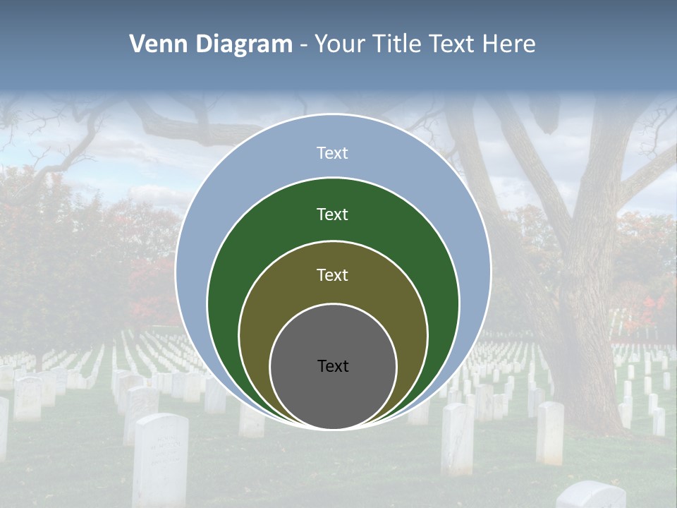 Cemetery Gravestone Blue PowerPoint Template