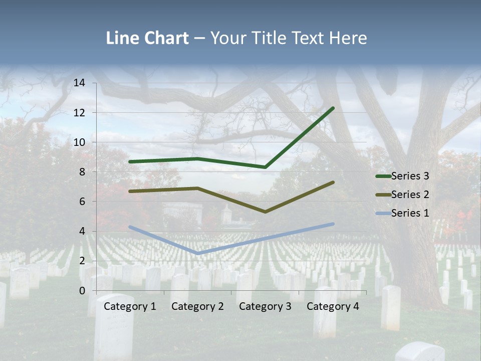 Cemetery Gravestone Blue PowerPoint Template