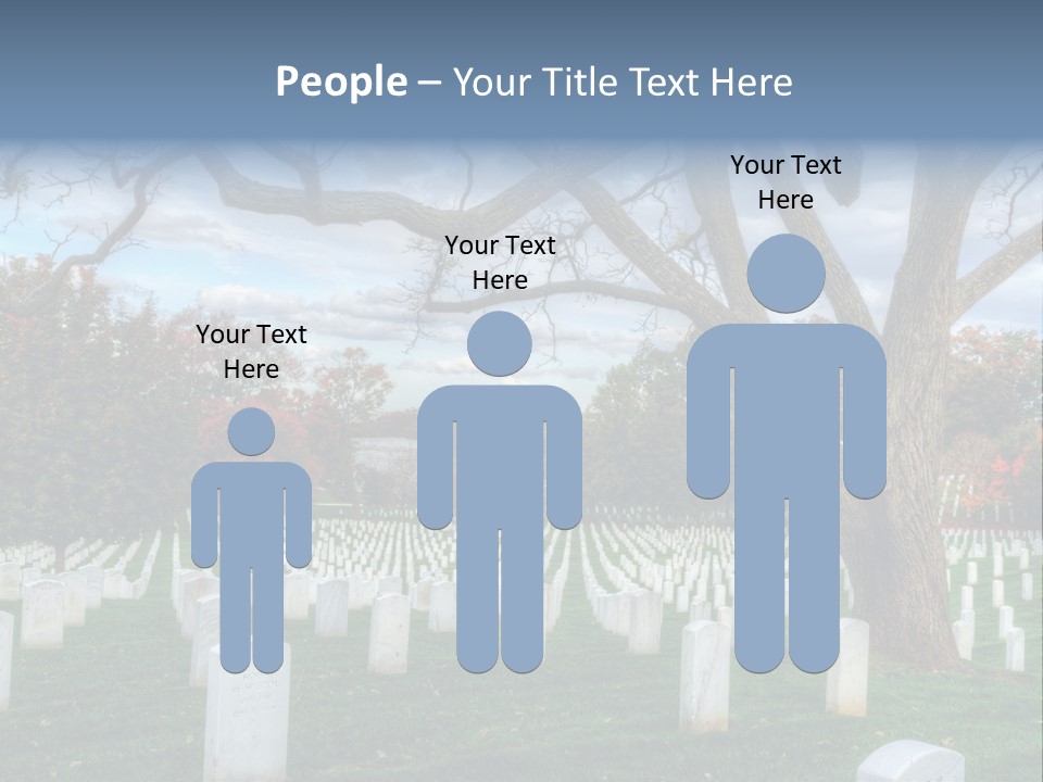 Cemetery Gravestone Blue PowerPoint Template