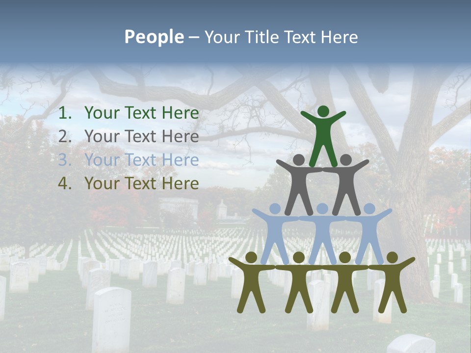 Cemetery Gravestone Blue PowerPoint Template