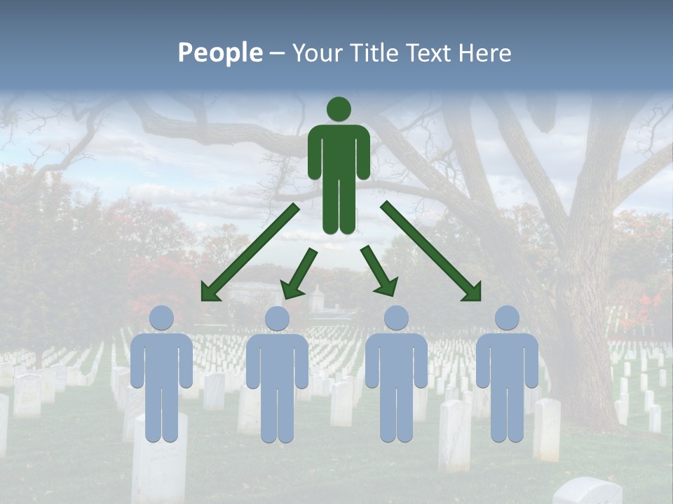 Cemetery Gravestone Blue PowerPoint Template