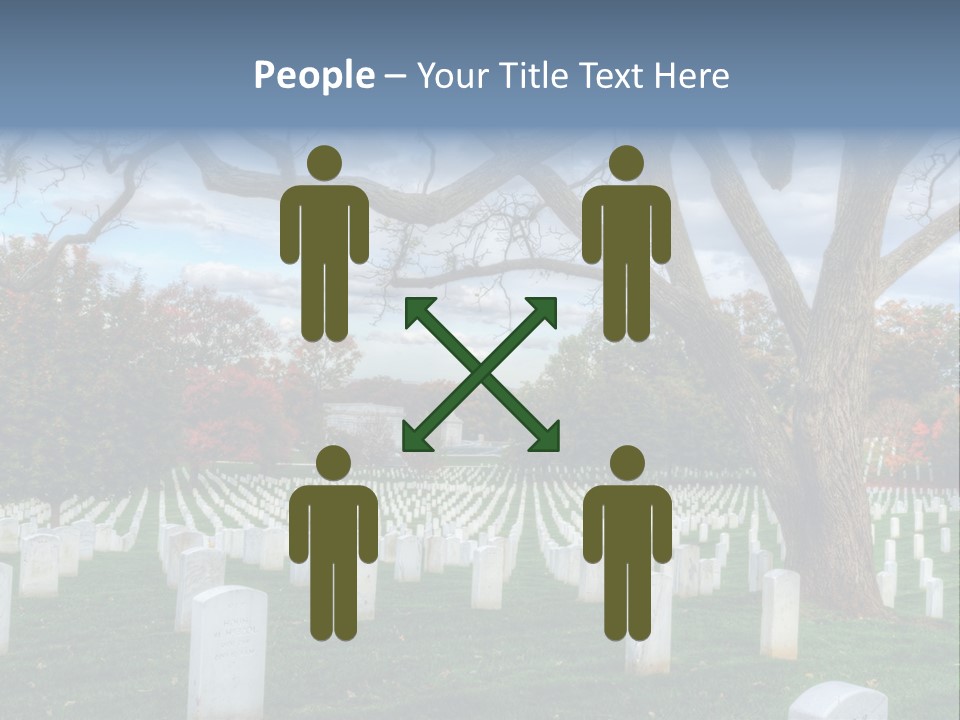 Cemetery Gravestone Blue PowerPoint Template
