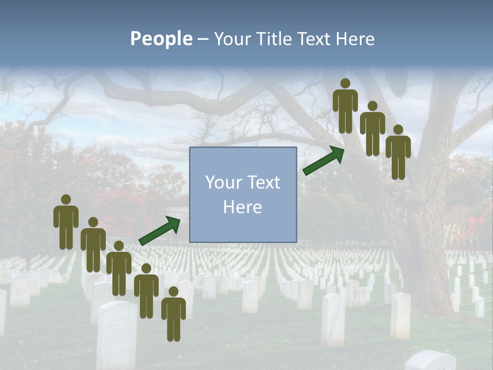 Cemetery Gravestone Blue PowerPoint Template