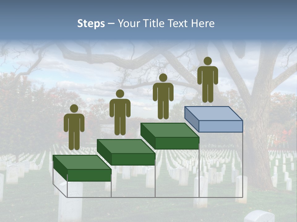 Cemetery Gravestone Blue PowerPoint Template