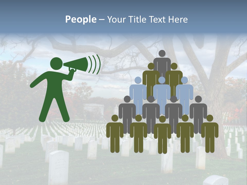 Cemetery Gravestone Blue PowerPoint Template