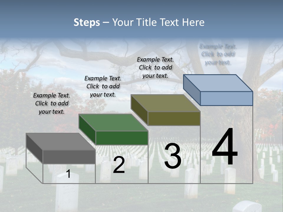 Cemetery Gravestone Blue PowerPoint Template