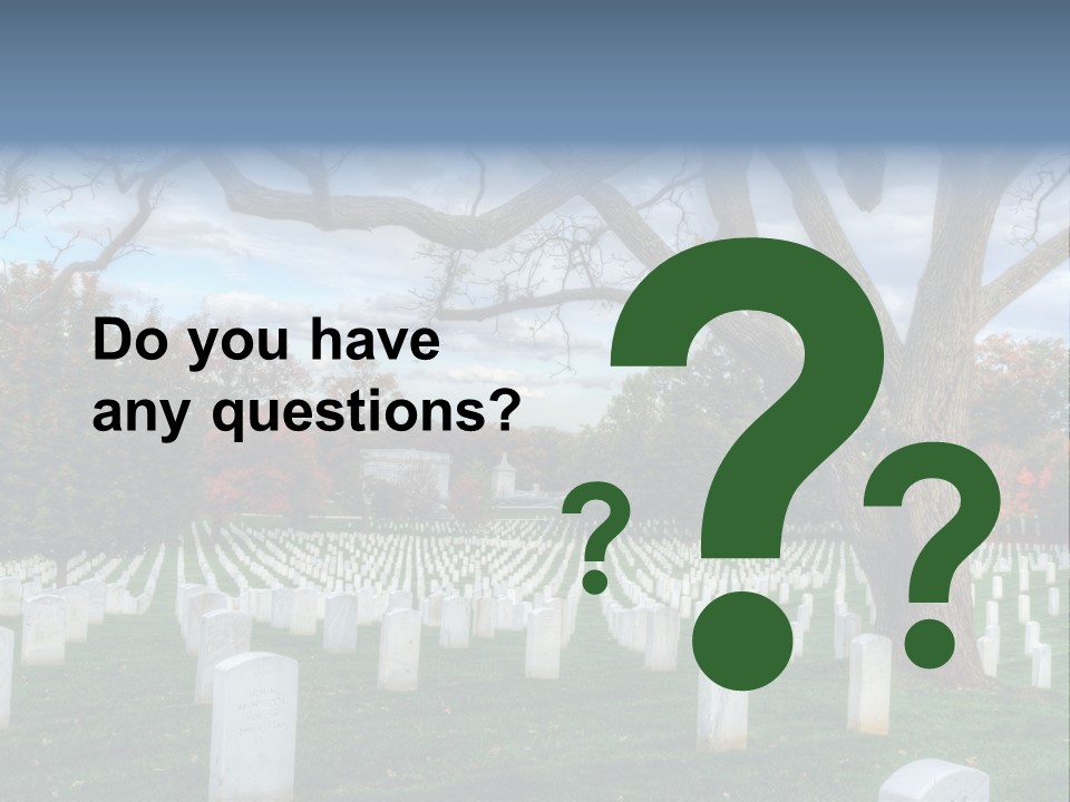 Cemetery Gravestone Blue PowerPoint Template