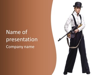 White Capone Pants PowerPoint Template