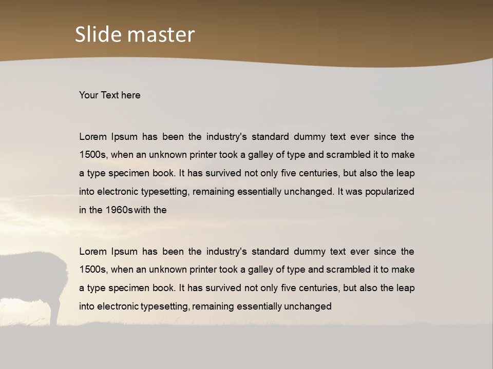 A Group Of Sheep Standing On Top Of A Grass Covered Field PowerPoint Template