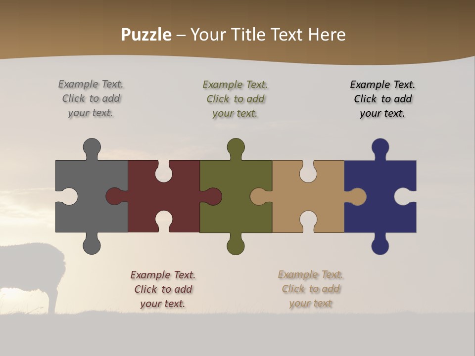 A Group Of Sheep Standing On Top Of A Grass Covered Field PowerPoint Template