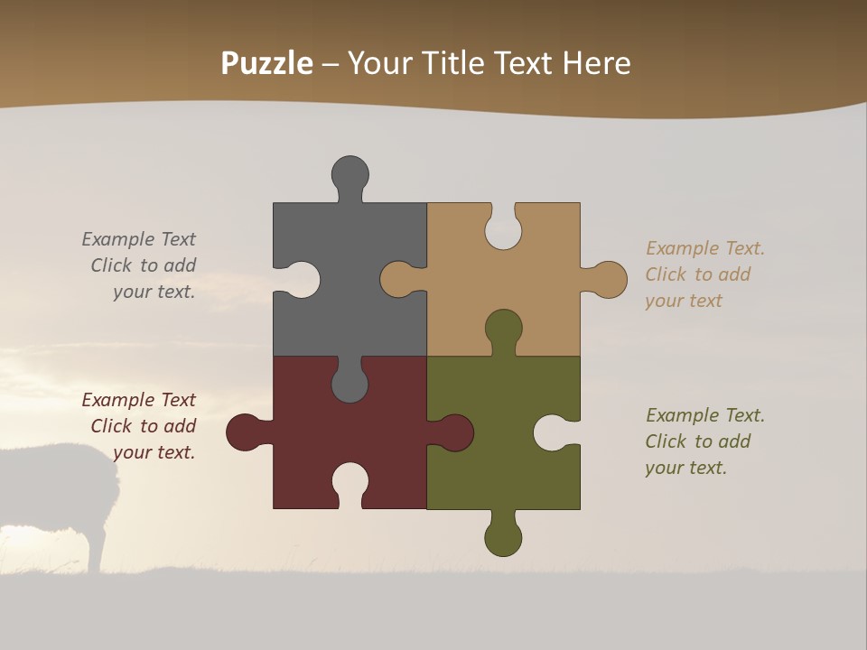A Group Of Sheep Standing On Top Of A Grass Covered Field PowerPoint Template