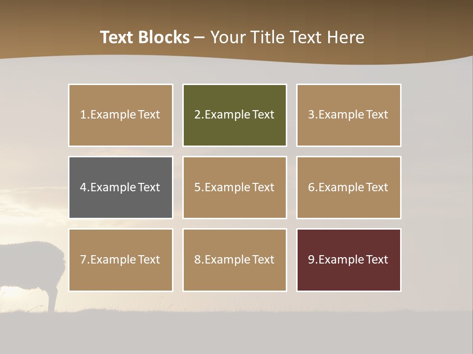 A Group Of Sheep Standing On Top Of A Grass Covered Field PowerPoint Template