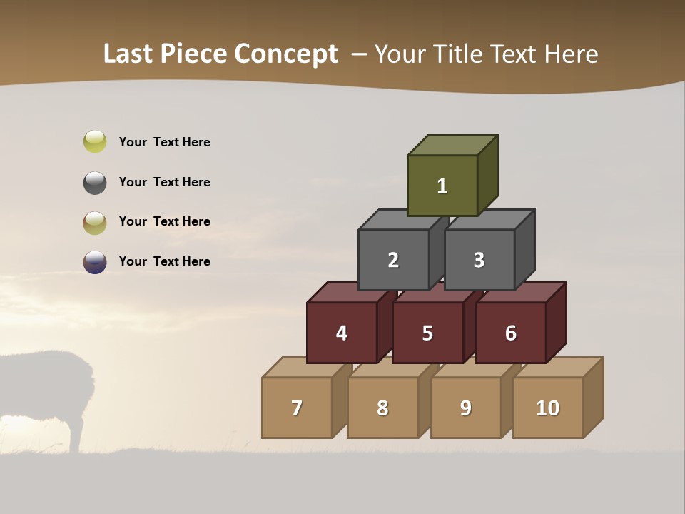 A Group Of Sheep Standing On Top Of A Grass Covered Field PowerPoint Template