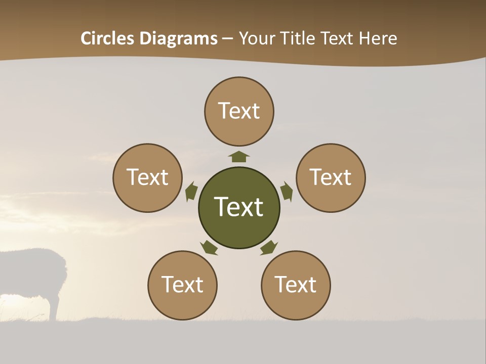 A Group Of Sheep Standing On Top Of A Grass Covered Field PowerPoint Template