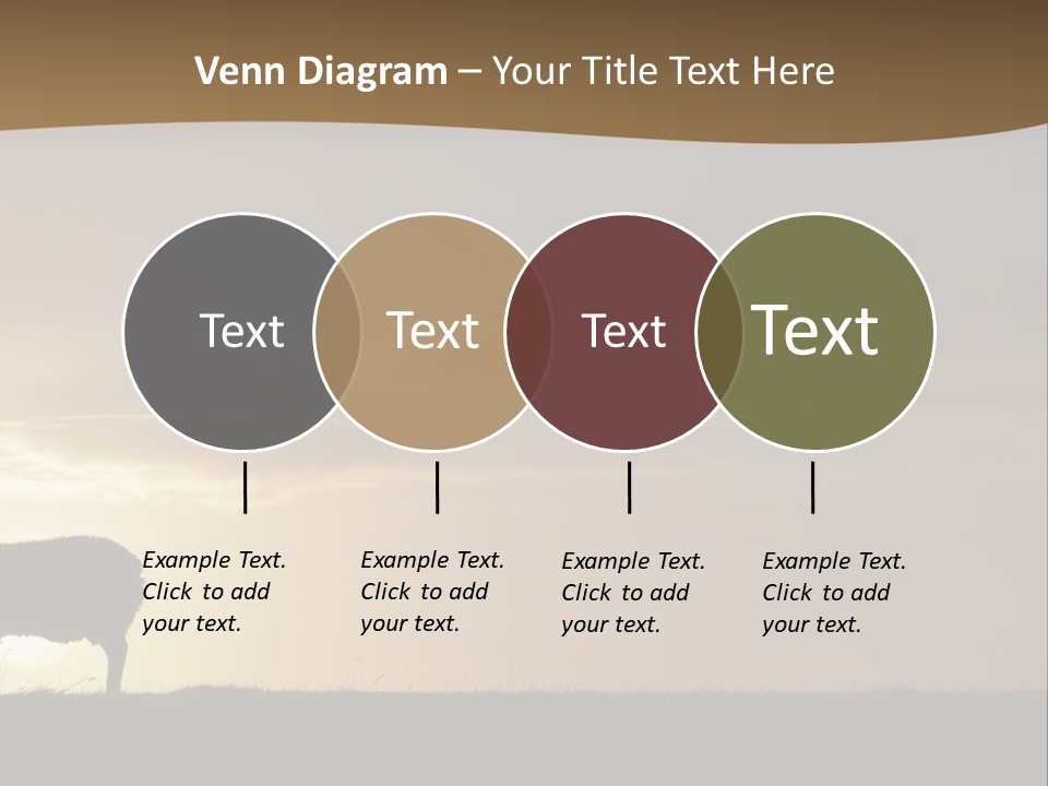 A Group Of Sheep Standing On Top Of A Grass Covered Field PowerPoint Template