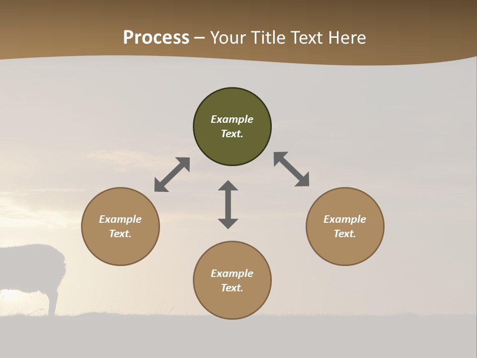A Group Of Sheep Standing On Top Of A Grass Covered Field PowerPoint Template