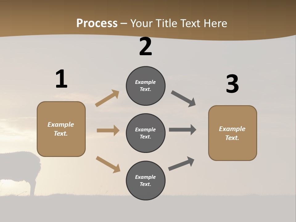 A Group Of Sheep Standing On Top Of A Grass Covered Field PowerPoint Template