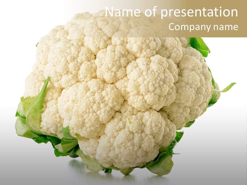 A Picture Of A Cauliflower On A White Background PowerPoint Template