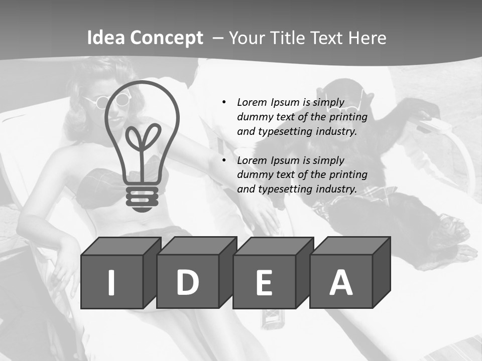 Vacation Sunbathe Sunglasses PowerPoint Template