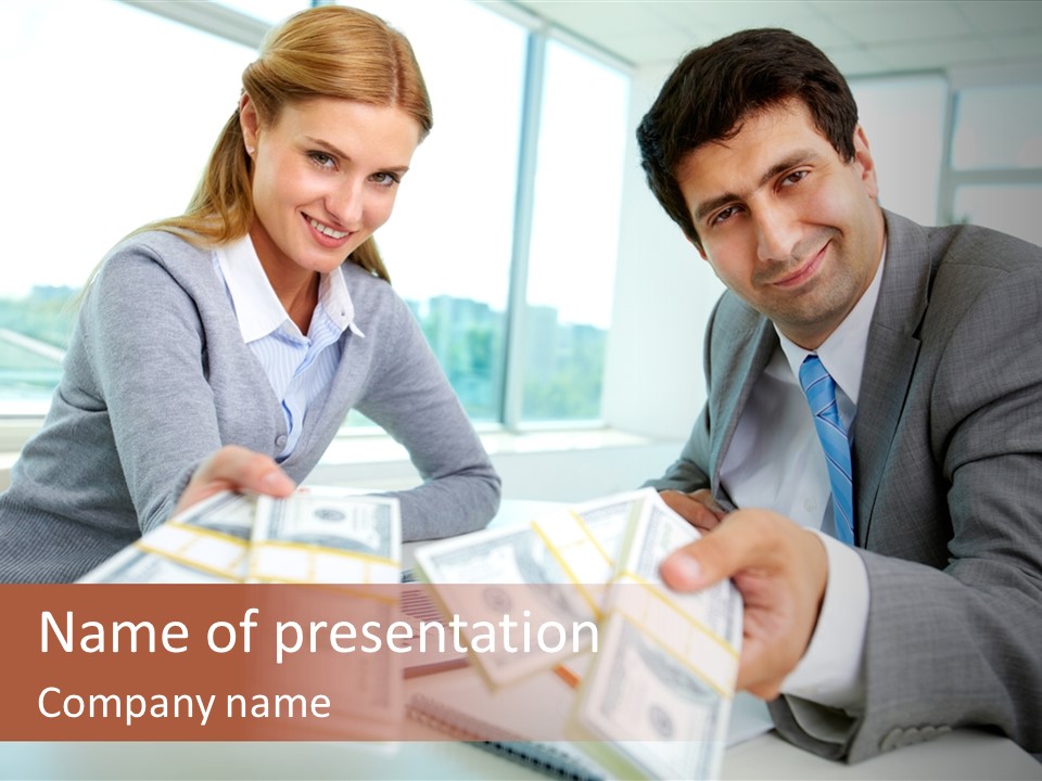 Manager Working Banking PowerPoint Template