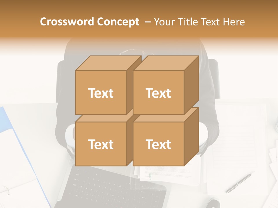 Laptop Caucasian Professional PowerPoint Template