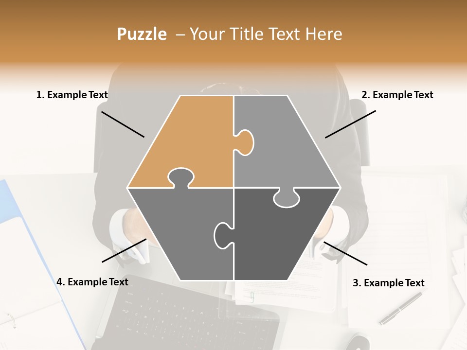 Laptop Caucasian Professional PowerPoint Template