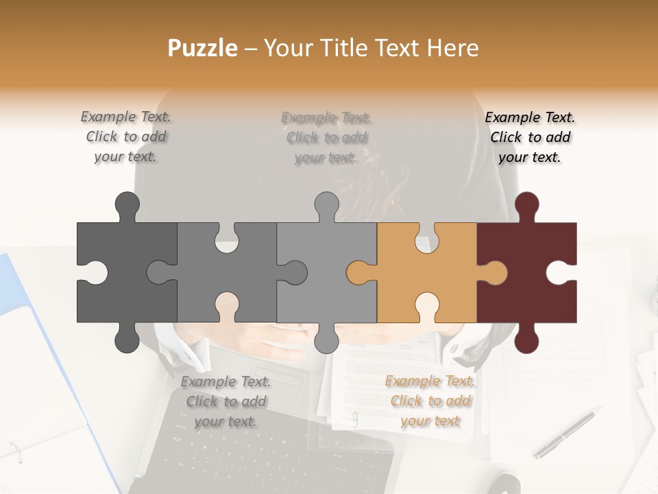 Laptop Caucasian Professional PowerPoint Template