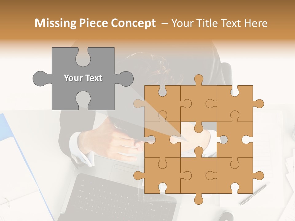 Laptop Caucasian Professional PowerPoint Template